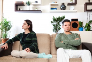 couple angry and refusing to communicate with each other