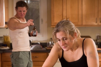 raging alcholic husband and battered wife