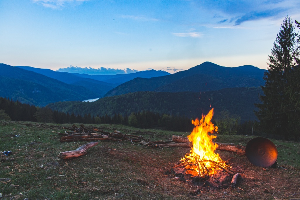 camping with a burnfire