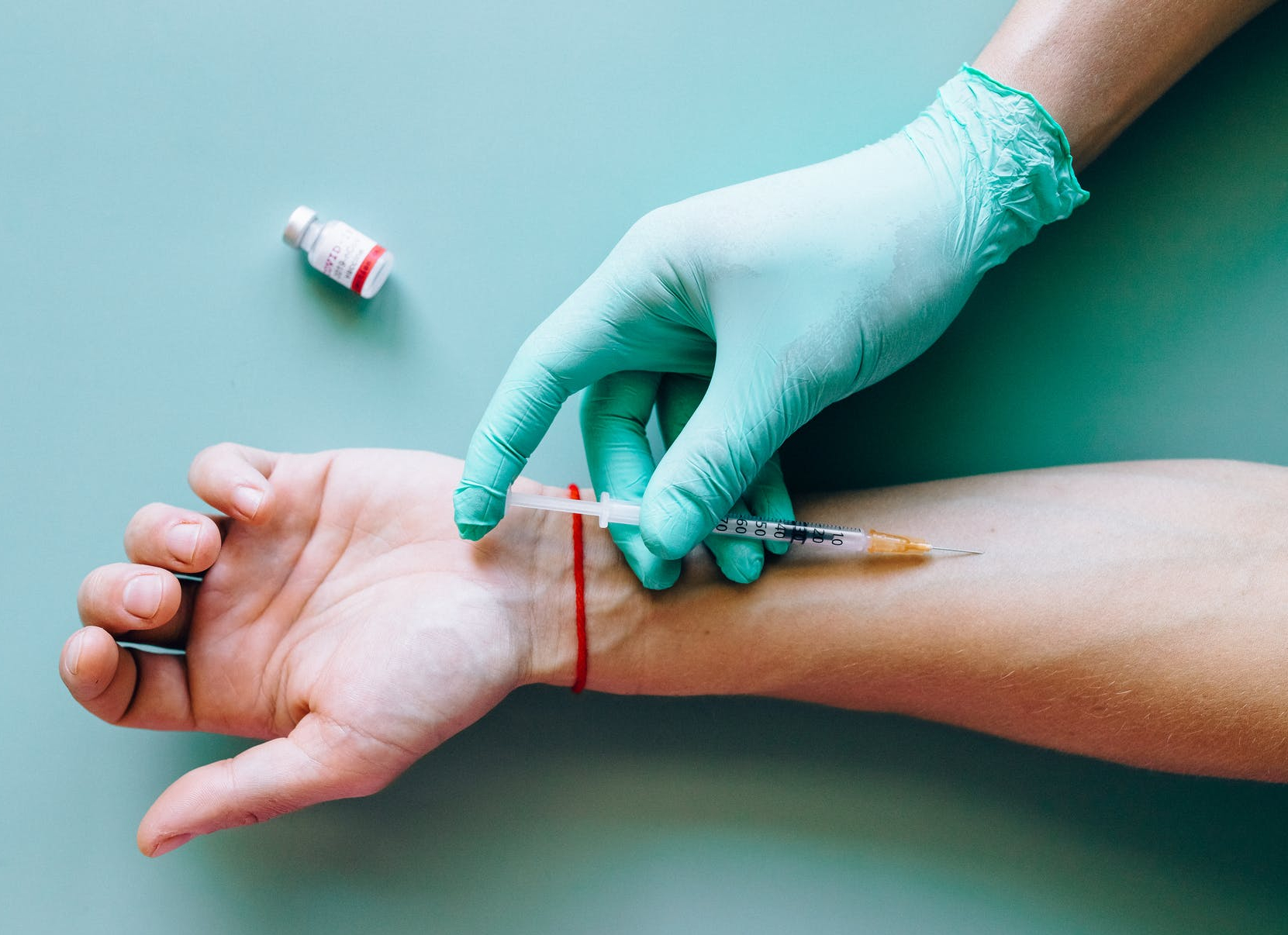 Patient receiving COVID vaccine